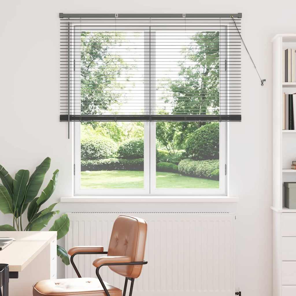 Window Blind with Curtains Manual Dark grey Aluminium